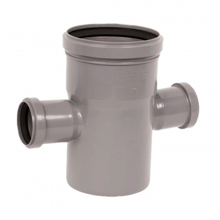 Крестовина одноплоскостная ППР Ø110х50х50мм 90° СЕРАЯ для внутренней канализации (20)