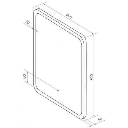 Зеркало GLAMOUR 50 500х700мм (LED-подсветка, бесконтактный сенсорный выключатель)