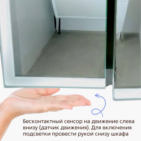 Шкаф зеркальный ПРАКТИК 100 с подсветкой (1000х800х125мм)