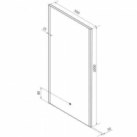 Зеркало MODERN 50 500х1000мм (LED-подсветка, сенсорный выключатель) Зеркало MODERN 50 500х1000мм (LED-подсветка, сенсорный выключатель)