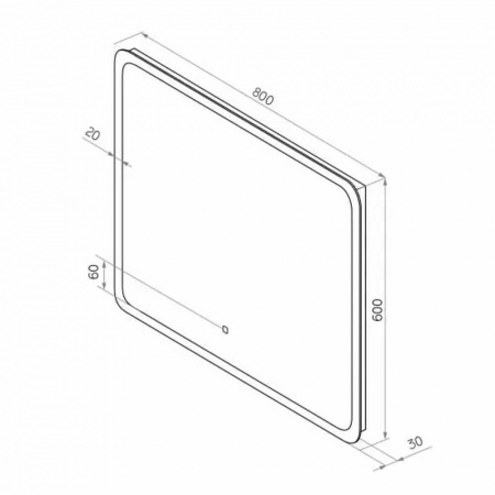 Зеркало BRUNO 80 800х600мм (LED-подсветка, сенсорный выключатель) Зеркало BRUNO 80 800х600мм (LED-подсветка, сенсорный выключатель)