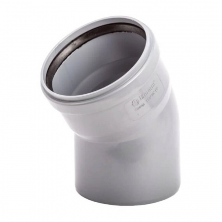 Отвод ППР Ø110мм 30° СЕРЫЙ для внутренней канализации (70)