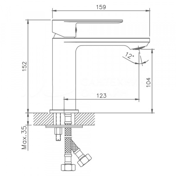 Смеситель для раковины Haiba HB10590-7 размеры