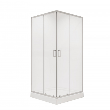 Душевой уголок 90х90х195 КВАДР без поддона профиль ХРОМ стекло (6мм) ПРОЗРАЧНОЕ NG-6608-08