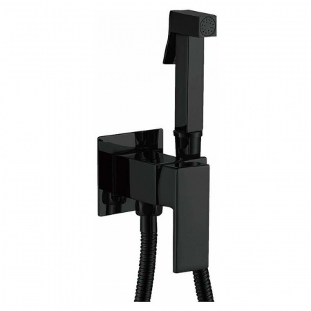 Смеситель настенный встраиваемый с гигиенической лейкой HAIBA HB5512-7 ЧЕРНЫЙ (лат., картр. 35мм)