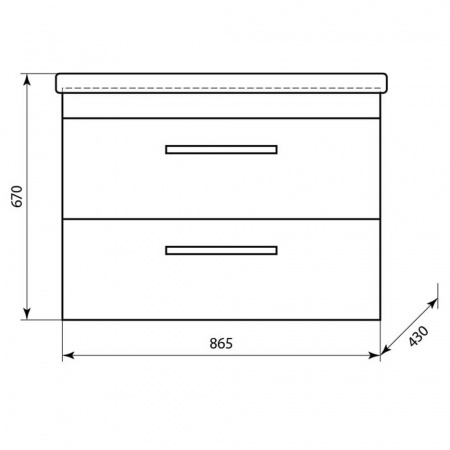 Тумба в ванную комнату подвесная АДРИАНА 90/2 под умывальник АДРИАНА 90