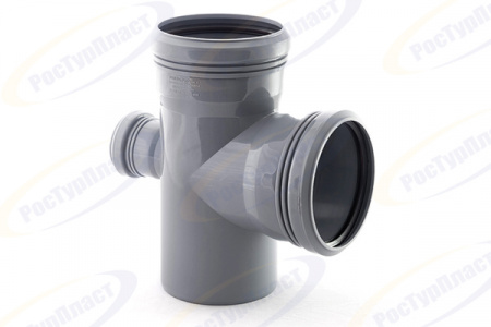 Крестовина одноплоскостная ППР Ø110х110х50мм 90° СЕРАЯ для внутренней канализации (27)