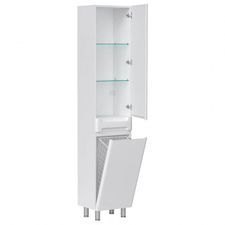 Шкаф-пенал в ванную комнату NICE 40 с корзиной (400х325х1964мм)