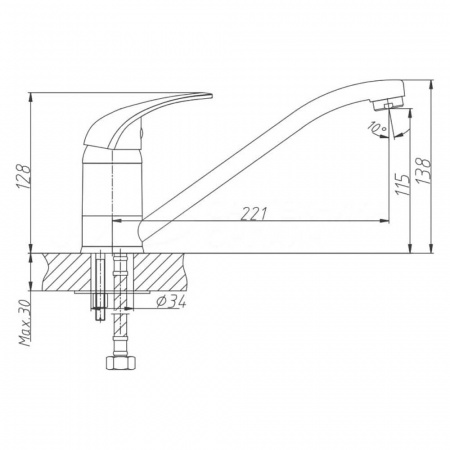 Смеситель на мойку HAIBA HB4203 (лат., 40мм) Смеситель на мойку HAIBA HB4203 (лат., 40мм)