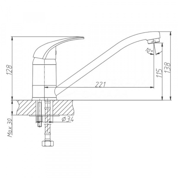 Смеситель для кухни Haiba HB4203 размеры Смеситель для кухни Haiba HB4203 размеры
