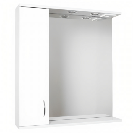 Шкаф зеркальный ПАНДА 75 ЛЕВЫЙ с подсветкой