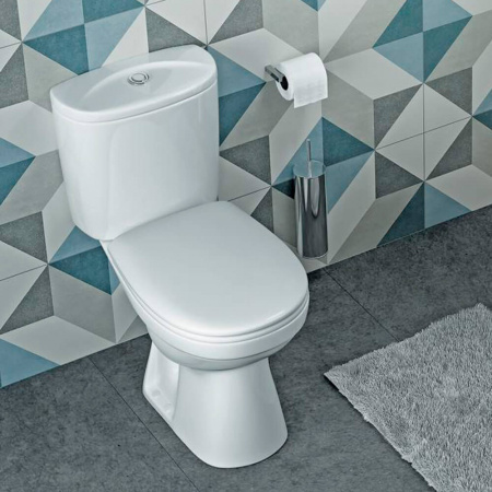 Унитаз-компакт "АНИМО" выпуск В ПОЛ, сиденье ДЮРОПЛАСТ, арматура 2-режимная