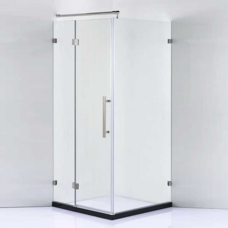 Душевой уголок 100х100х190 КВАДР без поддона, профиль ХРОМ, стекло ПРОЗРАЧ 8мм 1027/13