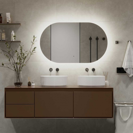 Зеркало ФЛЕР/Fleur 120 1200х700мм (LED-подсветка, бесконтактный сенсор, ореольное свечение)