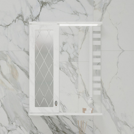 Шкаф зеркальный МИЛЕНА / Milena 55 ЛЕВЫЙ с подсветкой (550х146х700мм)