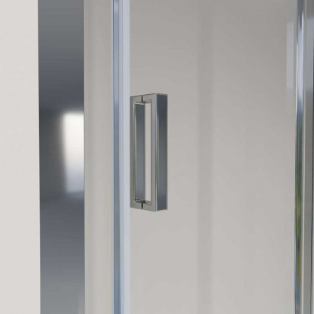 Душевое ограждение 110х195, 1 раз-ая дверь, профиль ХРОМ, стекло ПРОЗРАЧНОЕ 6мм NG-62-11A