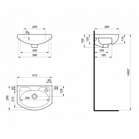 Умывальник мебельный АЗОВ 40