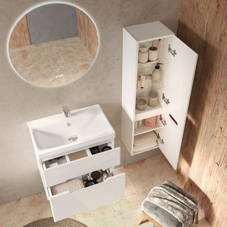 Шкаф-пенал в ванную комнату MODUO SLIM подвесной (300х250х1150мм)