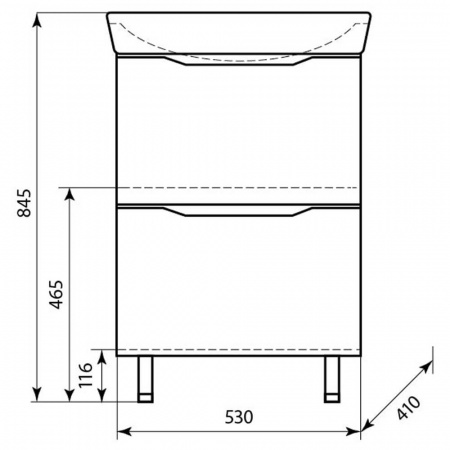 Тумба в ванную комнату НЕО 60/2 МИНОР под умывальник НЕО 60