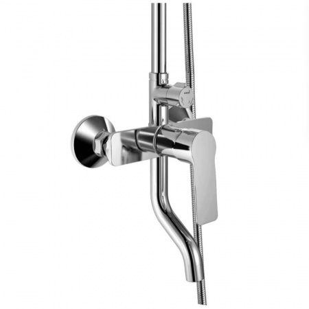 Смеситель для душа (зонт, круг) со стойкой HAIBA HB2414 (лат., с изливом)(4)