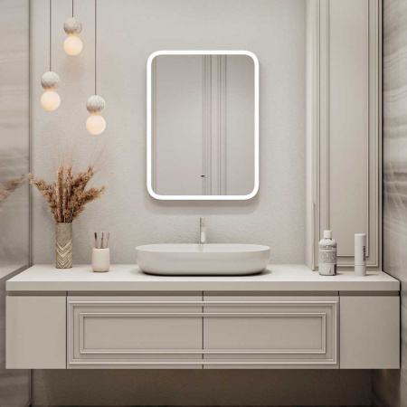 Зеркало ГЛАМУР/Glamour 60 600х800мм (LED-подсветка, бесконтакт сенсорный выключатель, ХОЛОД подсвет)
