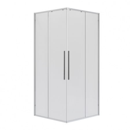 Душевой уголок 100х100х195 КВАДР без поддона профиль ХРОМ стекло (6мм) ПРОЗРАЧНОЕ NG-6624-34