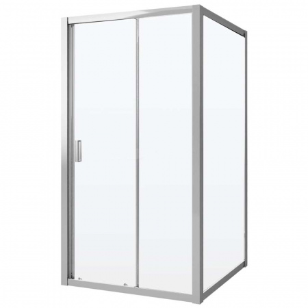 Душевое ограждение 110х195, 1 раз-ая дверь, профиль ХРОМ, стекло ПРОЗРАЧНОЕ 6мм NG-62-11A