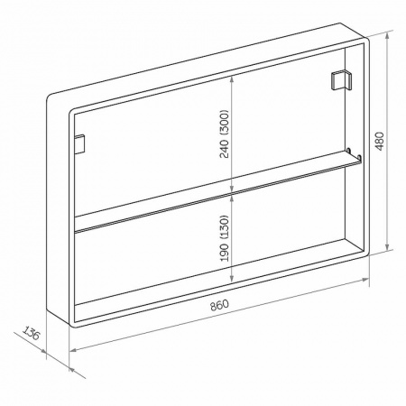 Шкаф зеркальный TOKIO 900х530мм (LED-подсветка)