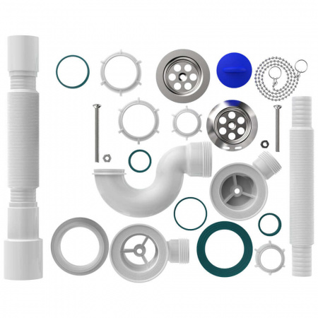 Сифон для ванны 1 1/2"х40 с выпуском и переливом с мет.реш. с г.т. 40х40/50 V155-30-MR (30)