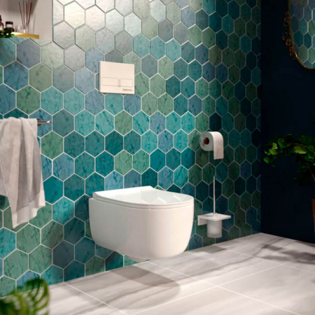 Кнопка BERGES L1 (Line) белая, для инсталляции NOVUM, 040011 (226х165х11мм)