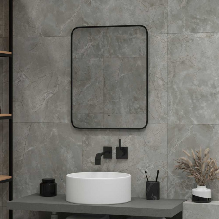 Зеркало ТОРИ/Torry 50 500х700мм (фоновая подсветка, бесконтактный сенсорный выключатель, ЧЕРНЫЙ)