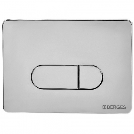 Кнопка BERGES D3 (Drop) хром глянец, для инсталляции NOVUM, 040033 (227х165х13мм)