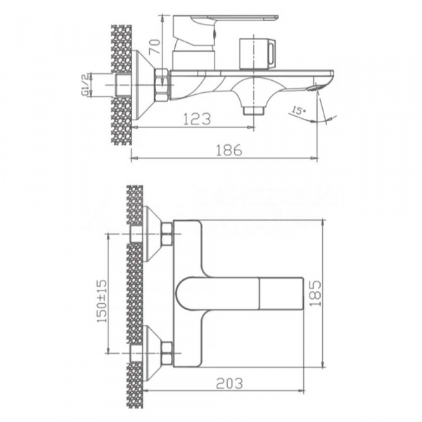 Смеситель для ванны с душем Haiba HB60505-8