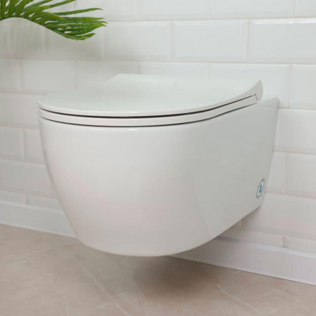 Унитаз подвесной Quarter Bath DEEP безободковый, сиденье легкосъемное тонкое, дюропласт, микролифт