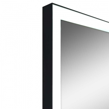 Зеркало FRAME 100 1000х700мм (LED-подсветка, бес сенсор вык-ль, ХОЛОД подсветка, ал профиль ЧЕРНЫЙ)