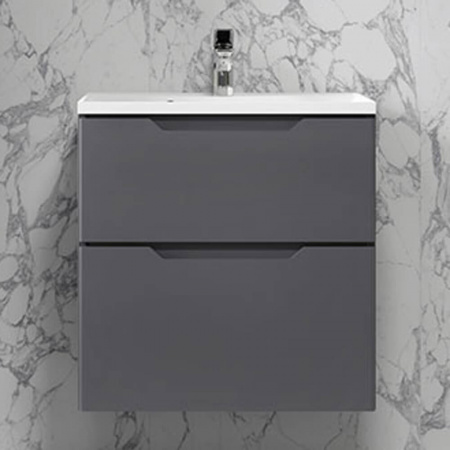 Тумба в ванную комнату подвесная WECTOR 60 АНТРАЦИТ под умывальник CLASSICA 60