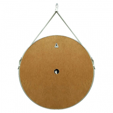 Зеркало MILLENIUM D650мм на ремне из натуральной кожи (LED-подсветка, сенсор, БЕЛЫЙ цвет)