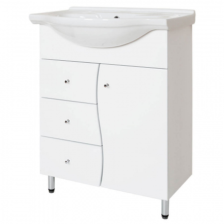 Тумба в ванную комнату БАЙКАЛ 65/3 под умывальник БАЙКАЛ 65