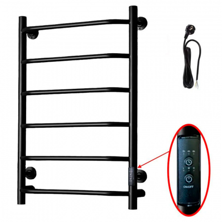 Полотенцесушитель с греющим кабелем ПЭК СП6 80х50см черный ВГП