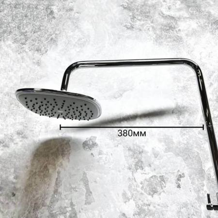 Смеситель для душа (зонт, круг) со стойкой HAIBA HB2401 (лат., с изливом)