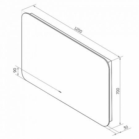 Зеркало BURZHE 120 120х700мм (LED-подсветка, бесконтактный сенсор, ореольная ХОЛОД подсветка)