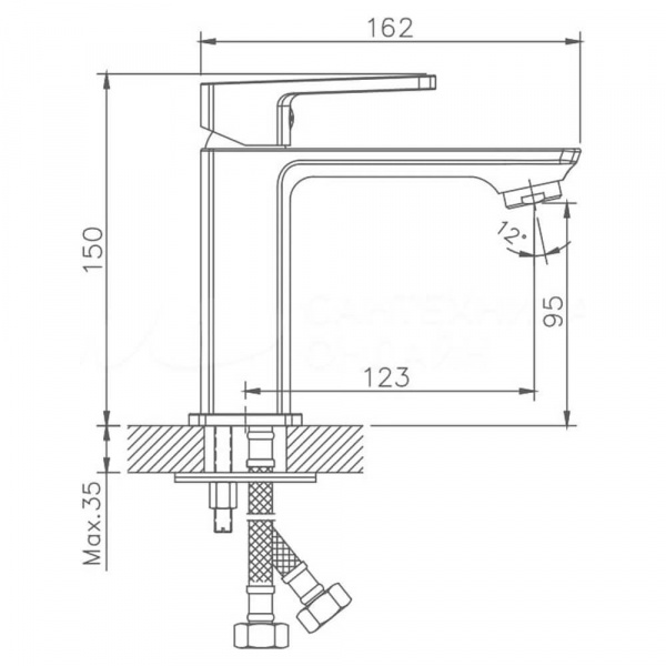 Смеситель для раковины Haiba HB10176 размеры