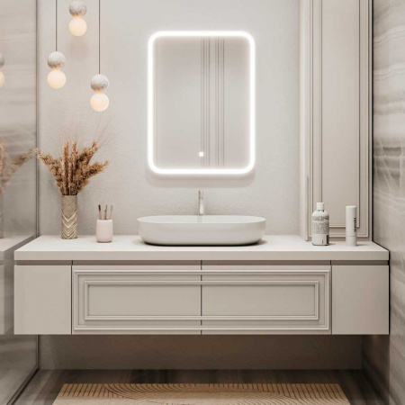 Зеркало ГЛАМУР/Glamour 60 600х800мм (LED-подсветка, сенсорный выключатель)