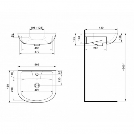Умывальник мебельный ЛАДОГА 50