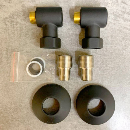 Комплект углов для полотенцесушителя 3/4"- 1/2" ЧЕРНЫЙ (для НК)