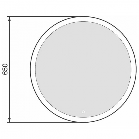 Зеркало SHINE 65 D650мм (LED-подсветка, сенсорный выключатель)