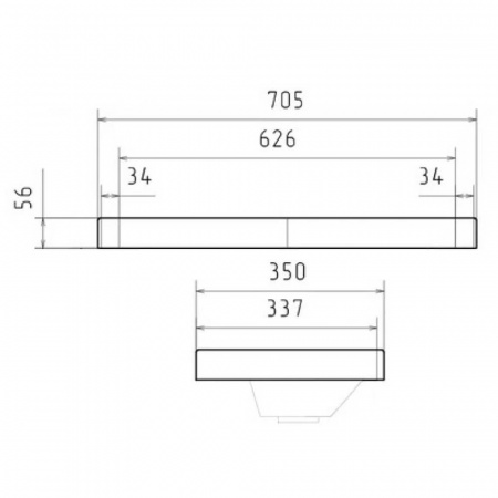 Умывальник мебельный NICE 70 (705х355мм) (9595-70)