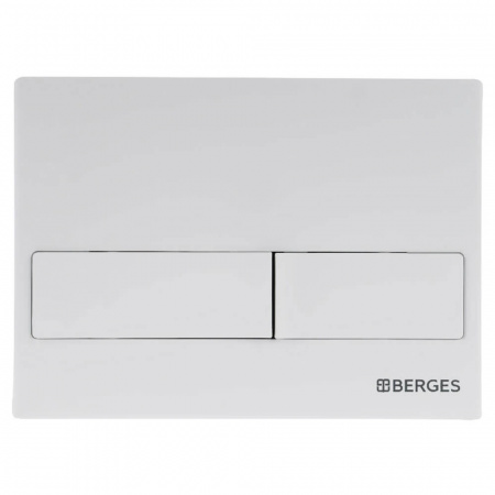 Кнопка BERGES L4 (Line) Soft Touch белая, для инсталляции NOVUM, 040014 (226х165х11мм)