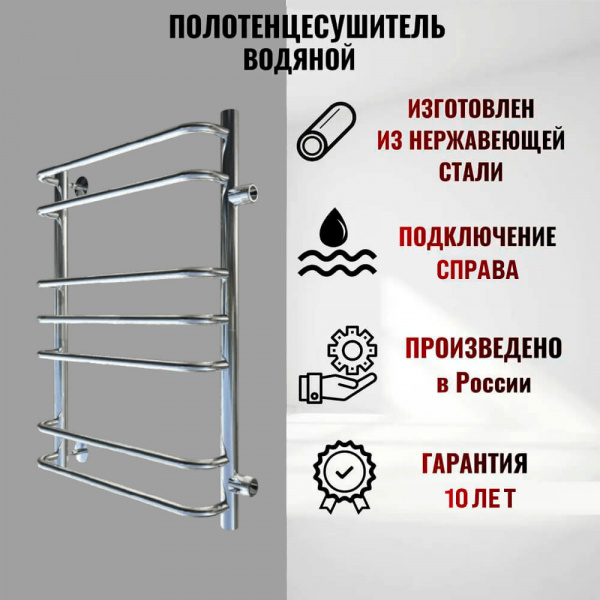 Полотенцесушитель водяной Тругор Идеал ПМ 3 80х50