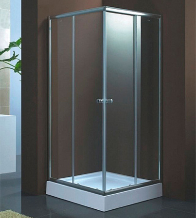Душевой уголок 90х90х194 НИЗКИЙ квадратный поддон, стекло МАТОВОЕ 4мм ВМ-8126